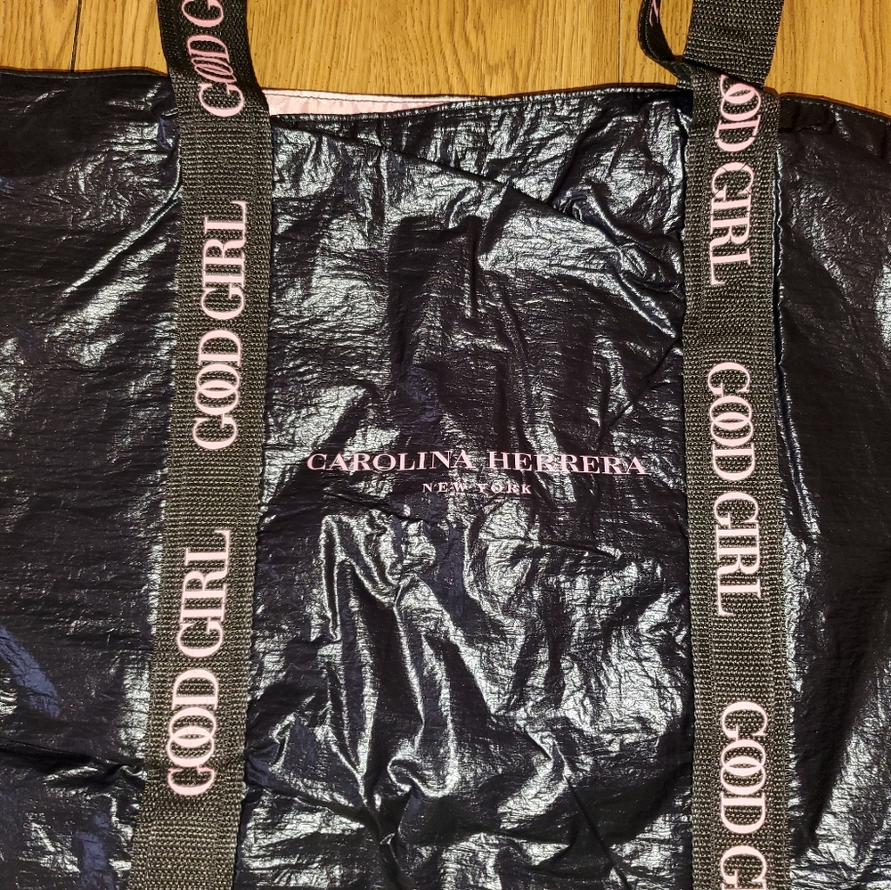 Carolina Herrera Good Girl Tote Bag Large Black and Pink